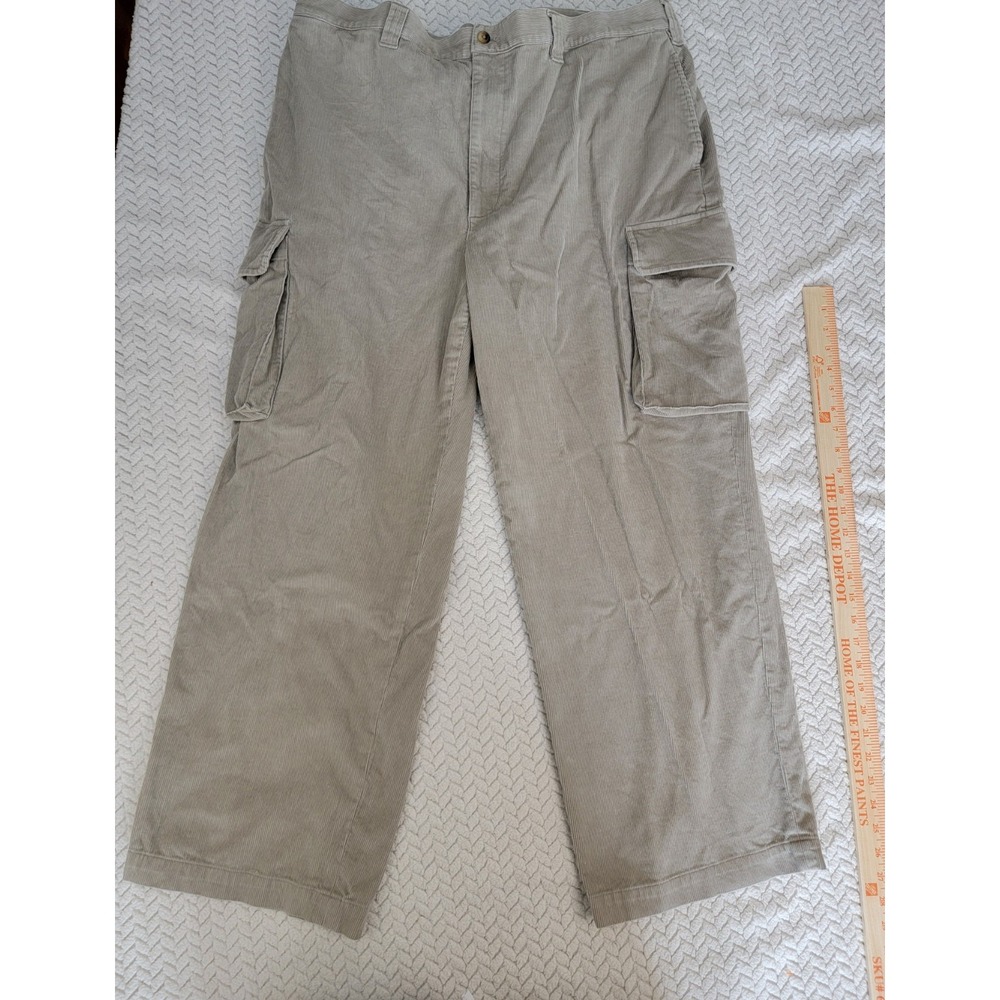 Nautica Mens Beige Corduroy  Baggy Cargo Pants 42W x30L Great Skater very  clean